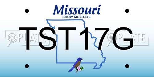 TST17G Missouri License Plate