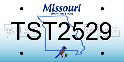 TST2529 Missouri License Plate