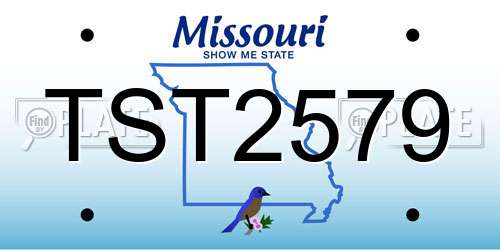 TST2579 Missouri License Plate