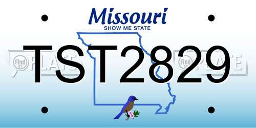 TST2829 Missouri License Plate