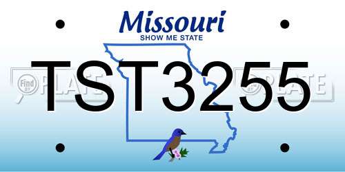 TST3255 Missouri License Plate