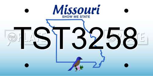 TST3258 Missouri License Plate
