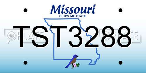 TST3288 Missouri License Plate