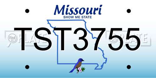 TST3755 Missouri License Plate
