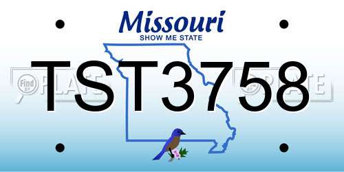 TST3758 Missouri License Plate