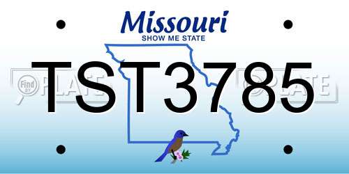 TST3785 Missouri License Plate