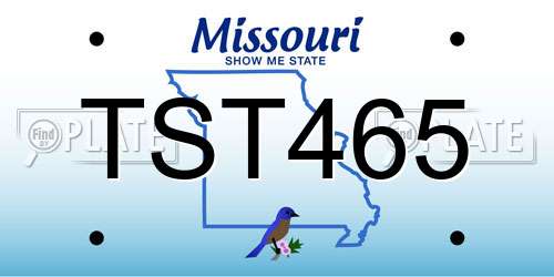TST465 Missouri License Plate