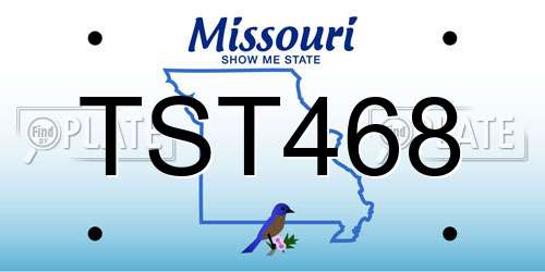 TST468 Missouri License Plate