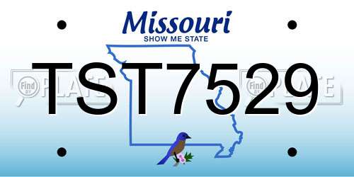 TST7529 Missouri License Plate