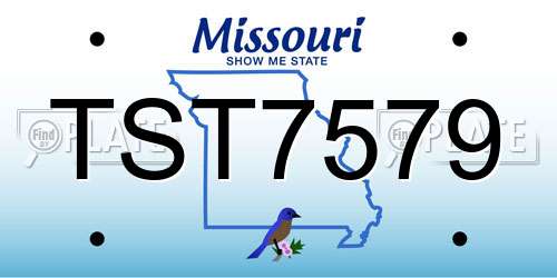 TST7579 Missouri License Plate