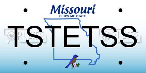 TSTETSS Missouri License Plate