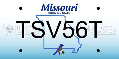 TSV56T Missouri License Plate