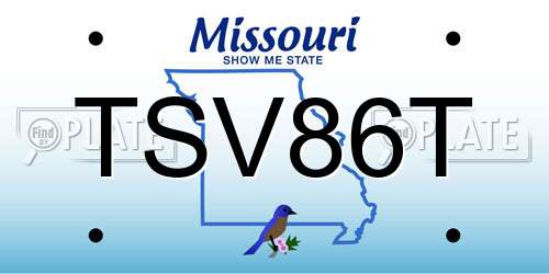 TSV86T Missouri License Plate