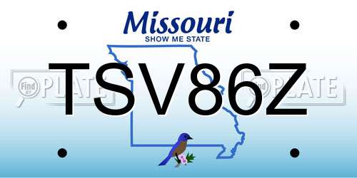 TSV86Z Missouri License Plate