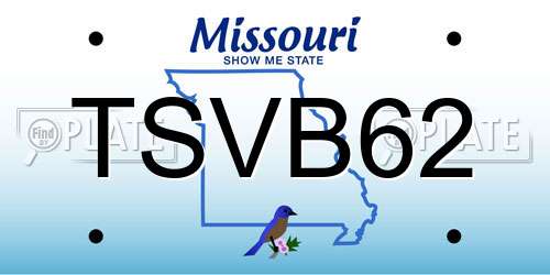 TSVB62 Missouri License Plate