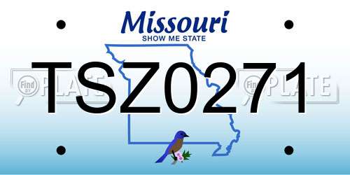 TSZ0271 Missouri License Plate