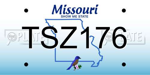 TSZ176 Missouri License Plate