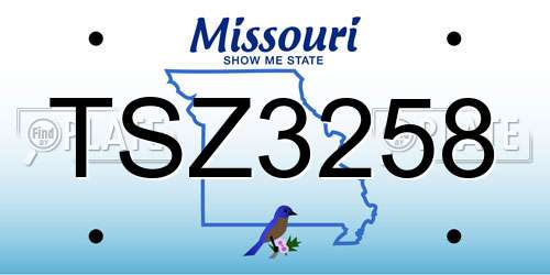 TSZ3258 Missouri License Plate