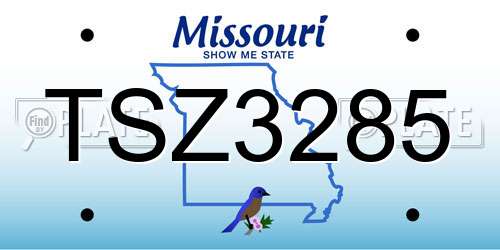 TSZ3285 Missouri License Plate
