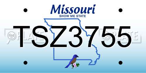 TSZ3755 Missouri License Plate