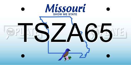 TSZA65 Missouri License Plate