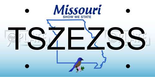 TSZEZSS Missouri License Plate