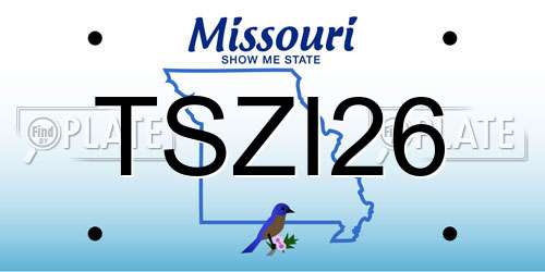 TSZI26 Missouri License Plate