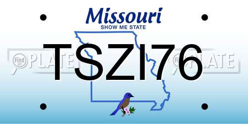 TSZI76 Missouri License Plate