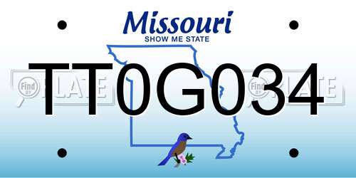 TT0G034 Missouri License Plate