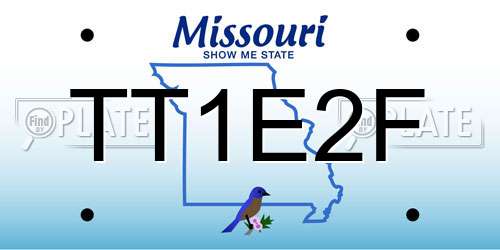 TT1E2F Missouri License Plate
