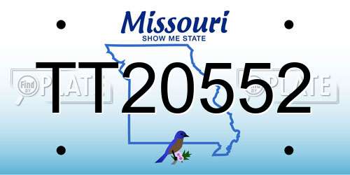 TT20552 Missouri License Plate