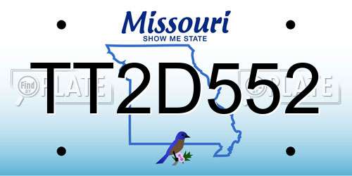 TT2D552 Missouri License Plate