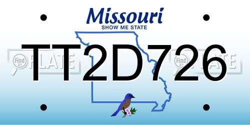 TT2D726 Missouri License Plate