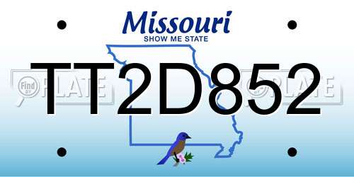 TT2D852 Missouri License Plate