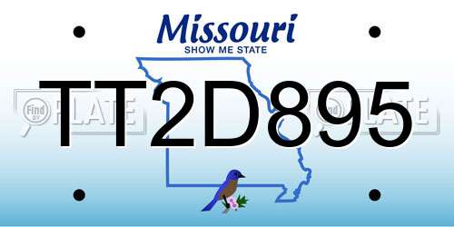 TT2D895 Missouri License Plate