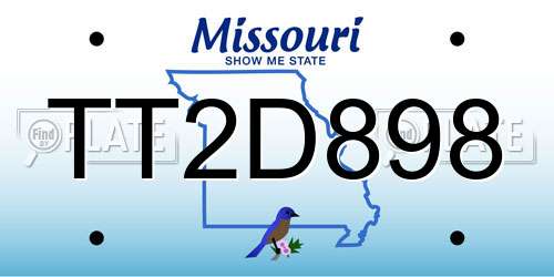 TT2D898 Missouri License Plate