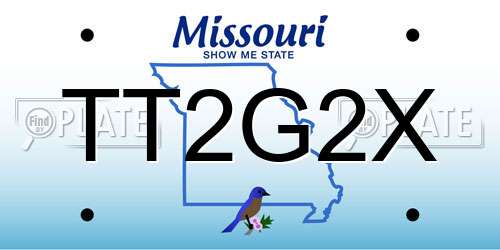 TT2G2X Missouri License Plate