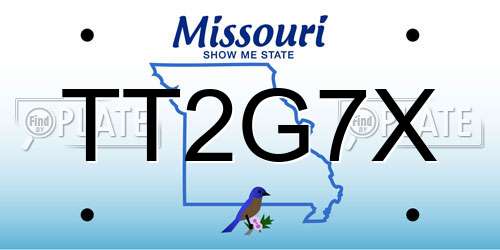 TT2G7X Missouri License Plate