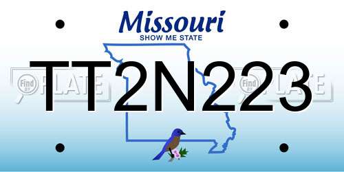 TT2N223 Missouri License Plate
