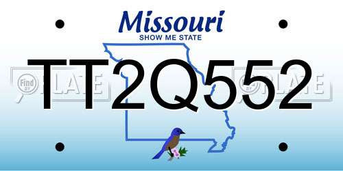 TT2Q552 Missouri License Plate