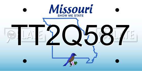 TT2Q587 Missouri License Plate