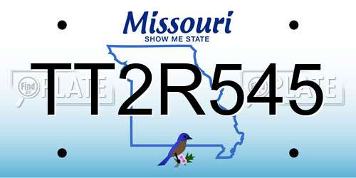 TT2R545 Missouri License Plate