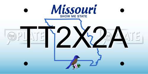 TT2X2A Missouri License Plate
