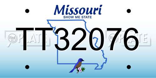 TT32076 Missouri License Plate