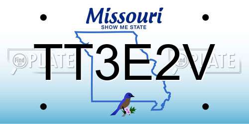 TT3E2V Missouri License Plate