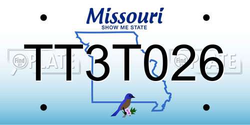 TT3T026 Missouri License Plate