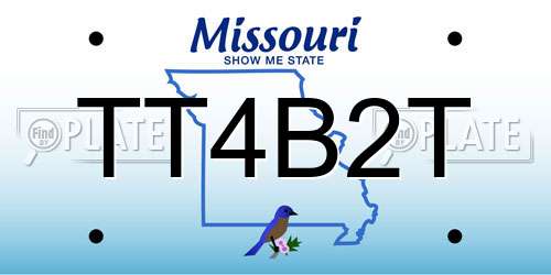 TT4B2T Missouri License Plate