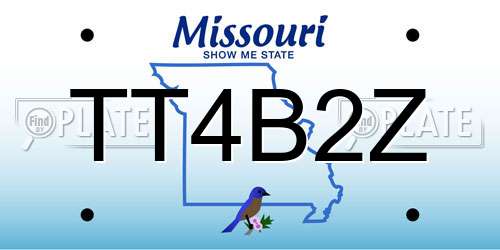 TT4B2Z Missouri License Plate