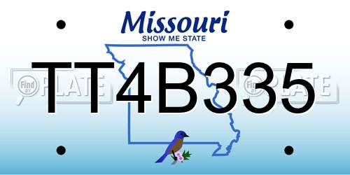 TT4B335 Missouri License Plate