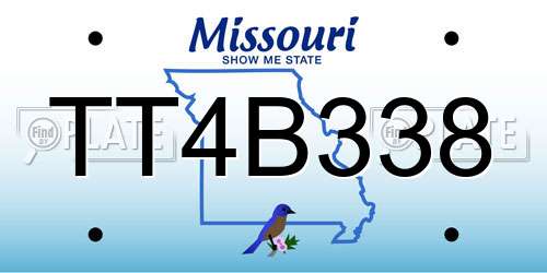 TT4B338 Missouri License Plate